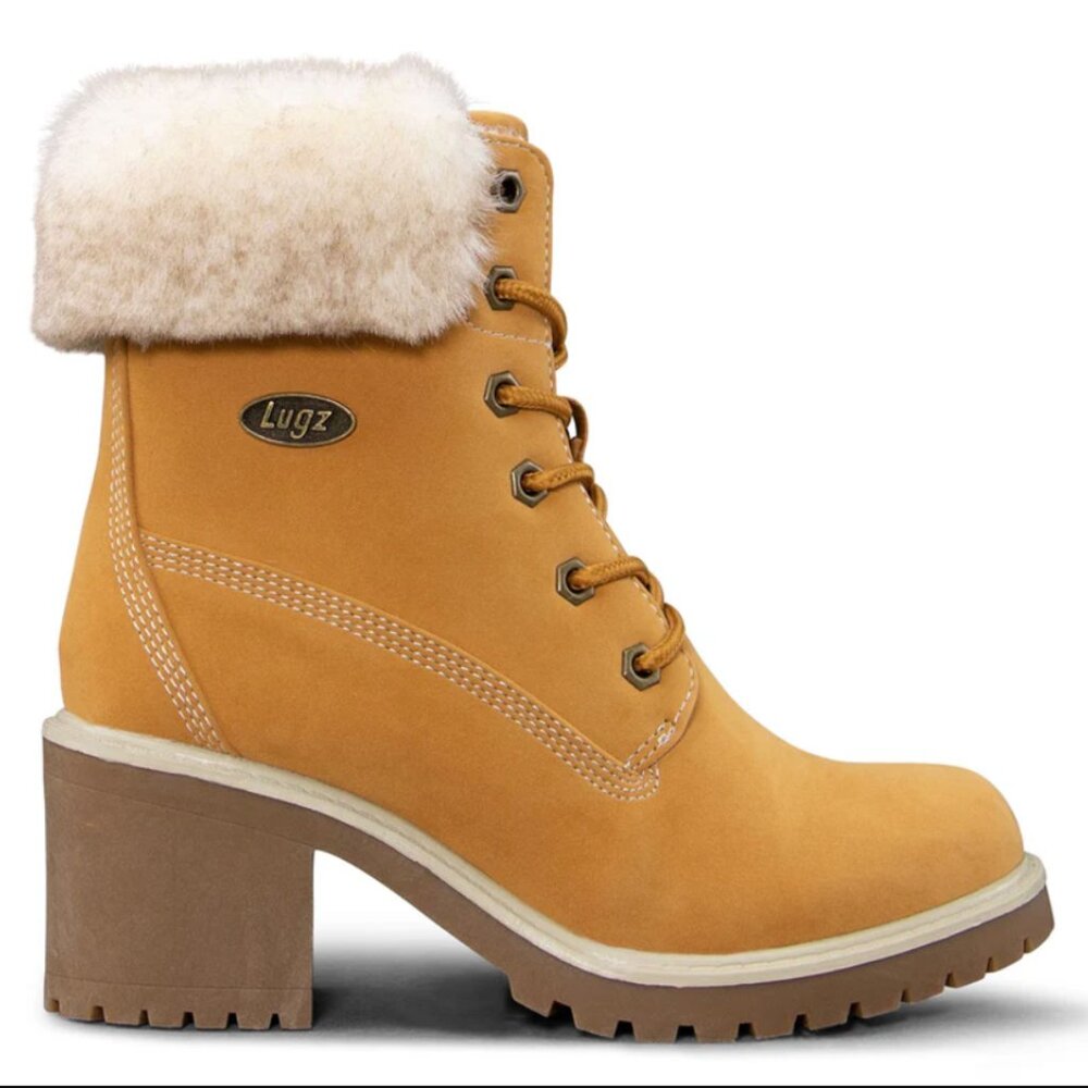 LUGZ WOMENS CLOVE FUR 6 INCH BOOT GOLDEN WHEAT CREAM TAN GUM 9 - Picture 3 of 8